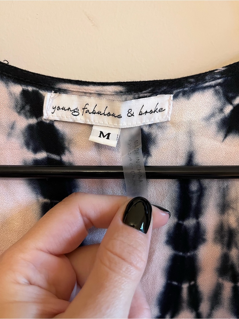 Young Fabulous & Broke Black and Blush Tie-Dye Wrap Maxi Dress - Picture 6 of 7